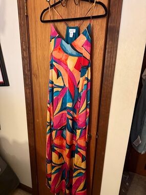 Nicole Miller Satin Slip Dress w/ Built-in Bra